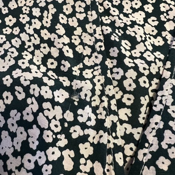 FREE People Kinsley Floral Wrap Dress Size 4 Green Western Country Boho Puff - Picture 2 of 10